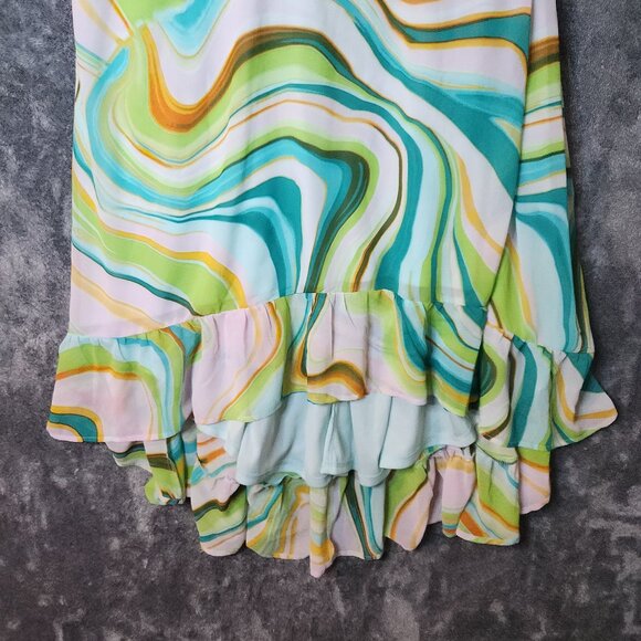 NWT PLUS SIZE Ashley Stewart SZ 26/28 Women's Maxi Dress Tie Back V Neck - Picture 4 of 9